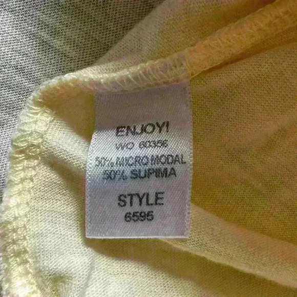 Michael Stars Lightweight Long Sleeve Keyhole Neck Cotton Blend T Shirt One Size - Picture 3 of 4